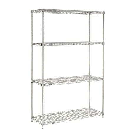 Quick Adjust Wire Shelving, Chrome, 60x24x63